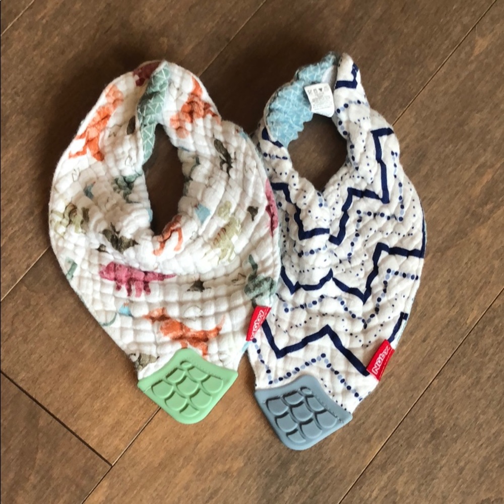 Teething bibs handkerchief reversible